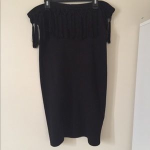 Strapless fringe dress